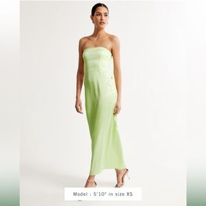 Strapless Satin Maxi Dress
